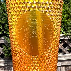 New!! Starbucks Beijing 24oz Honey Gold Studded Tumbler!!